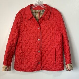 LL Bean Quilted Barn Riding Jacket Pink Coral Size XL